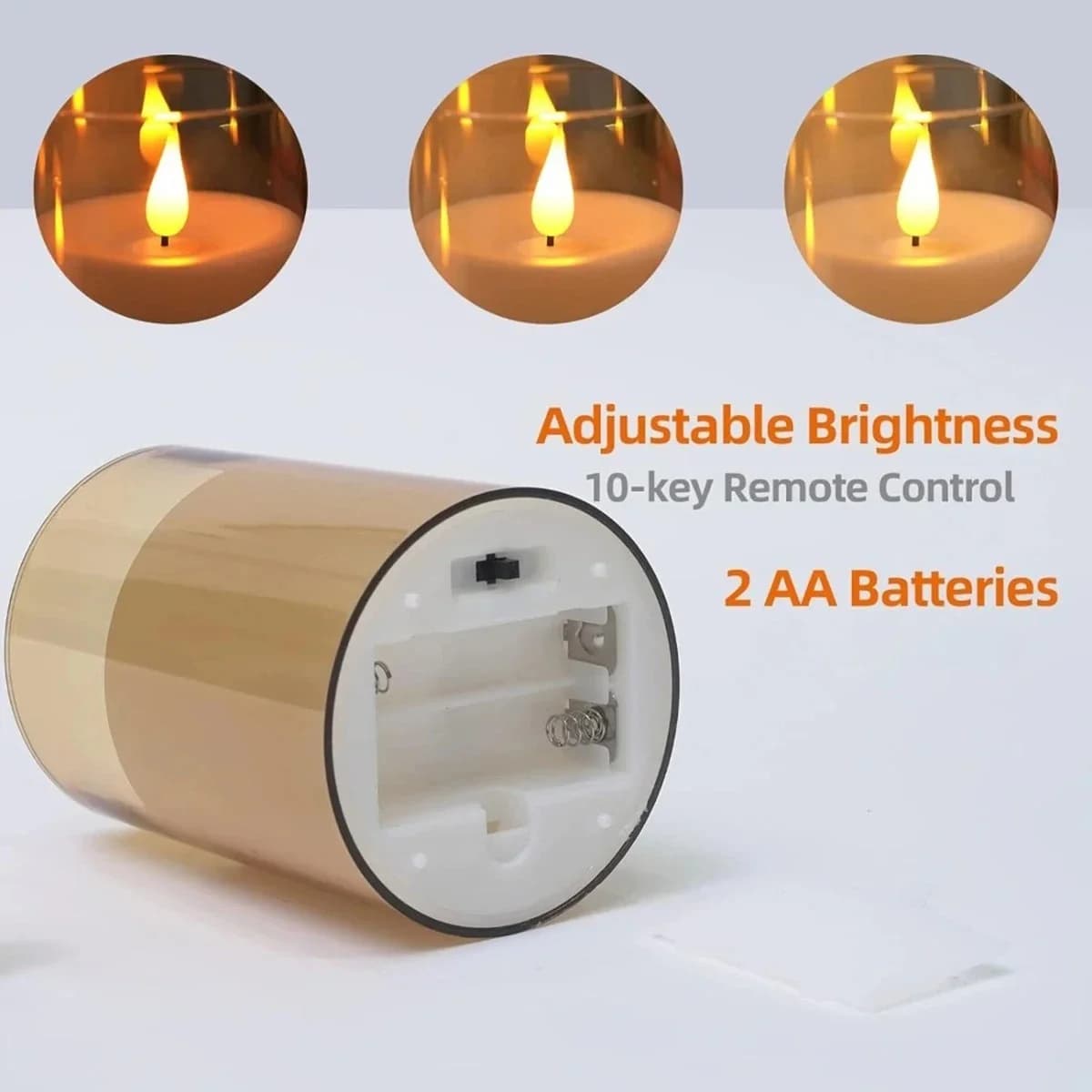 شمعات LED وميض عن بعد - عبوة من 3 قطع