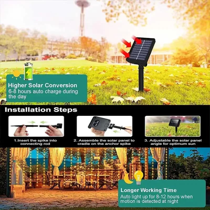 ستارة أسلاك نحاسية بإضاءة LED دافئة بيضاء