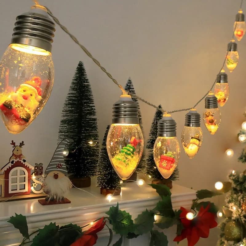 سلسلة أضواء عيد الميلاد LED بيضاء دافئة، تعمل بالبطارية