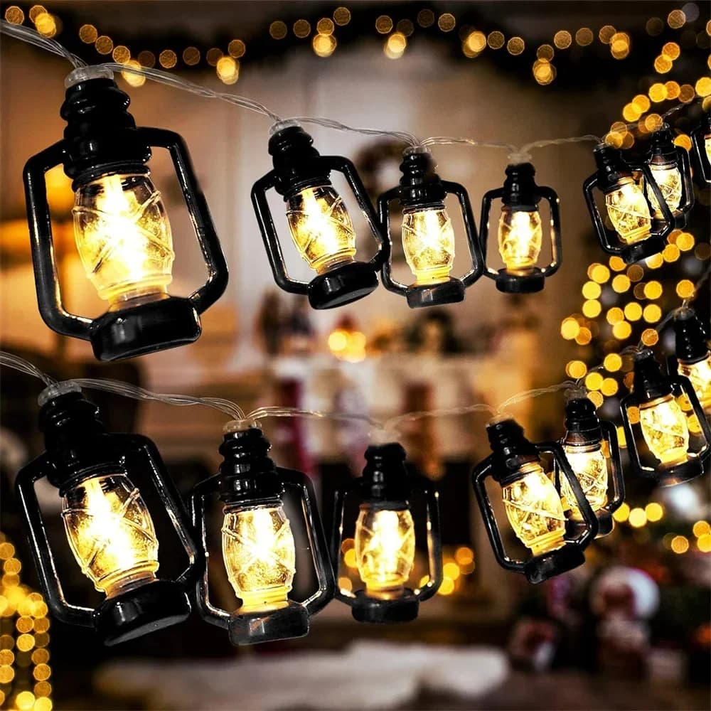 أضواء سلسلة LED بيضاء دافئة تعمل بالطاقة الشمسية للحديقة