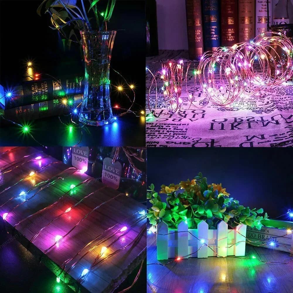أضواء LED خيطية شمسية (فيري)، 8 أوضاع مقاومة للماء