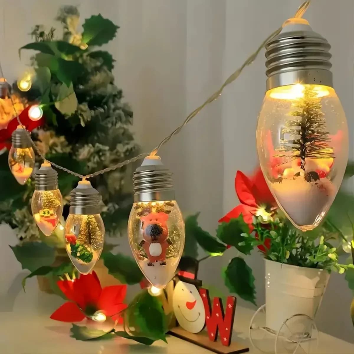 سلسلة أضواء عيد الميلاد LED بيضاء دافئة، تعمل بالبطارية
