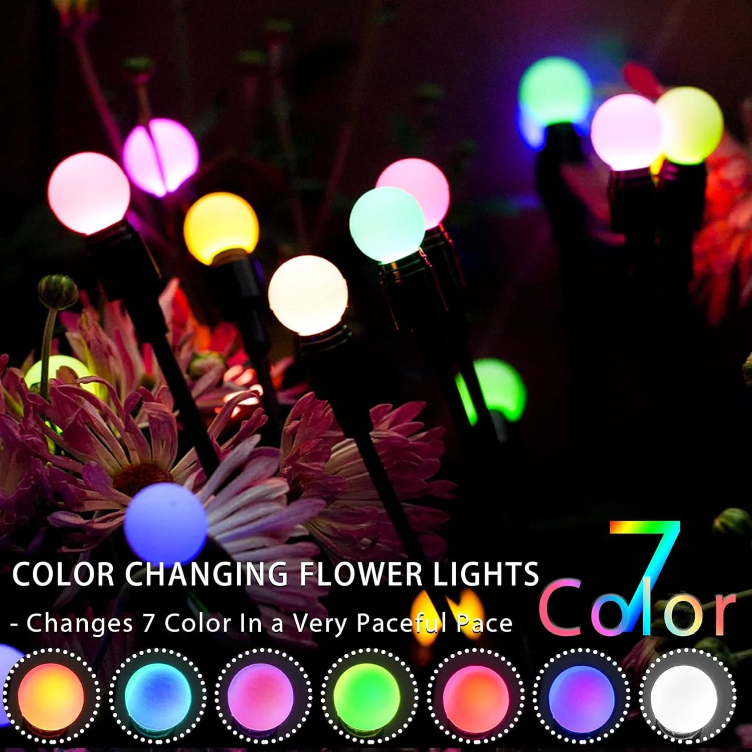 أضواء حديقة سولار LED على شكل يراعات، 10 قطع، مقاومة للماء