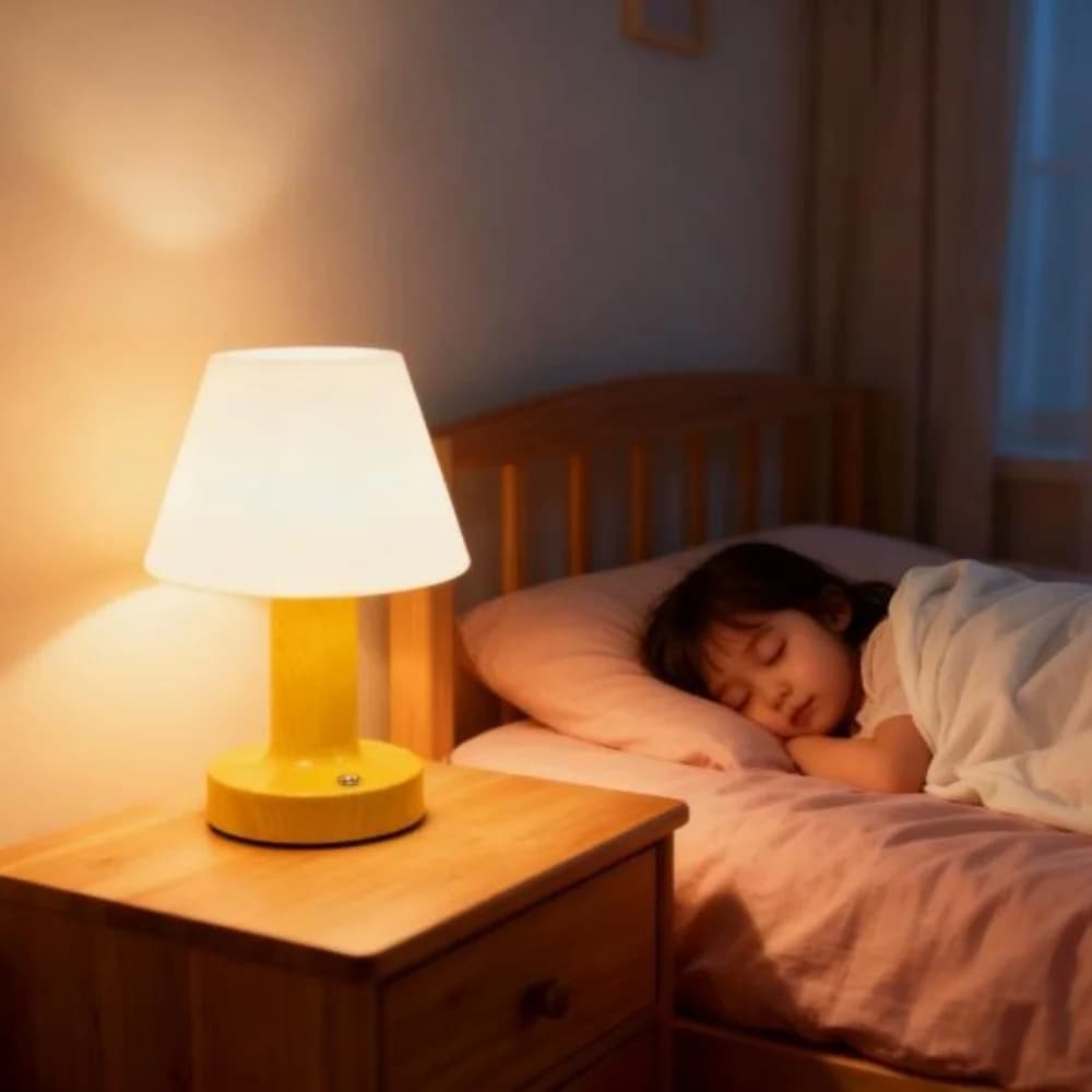 مصباح طاولة LED بتصميم فطر حديث، يعمل باللمس وقابل للشحن عبر USB
