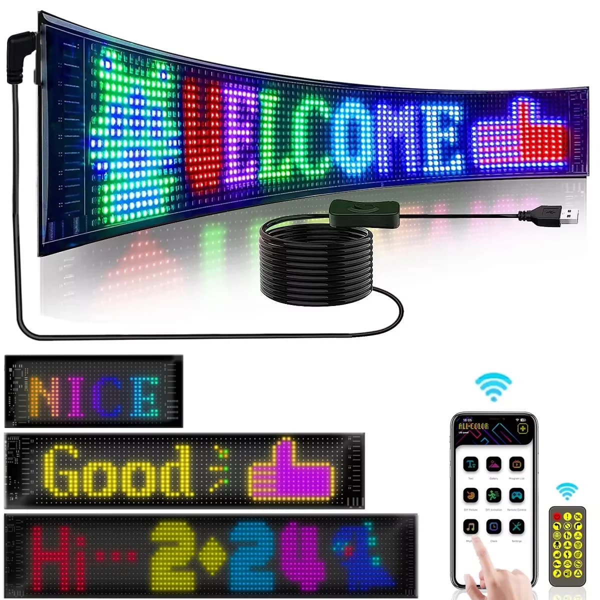 لوحة عرض بكسلات RGB LED مرنة وشبكة نقطية